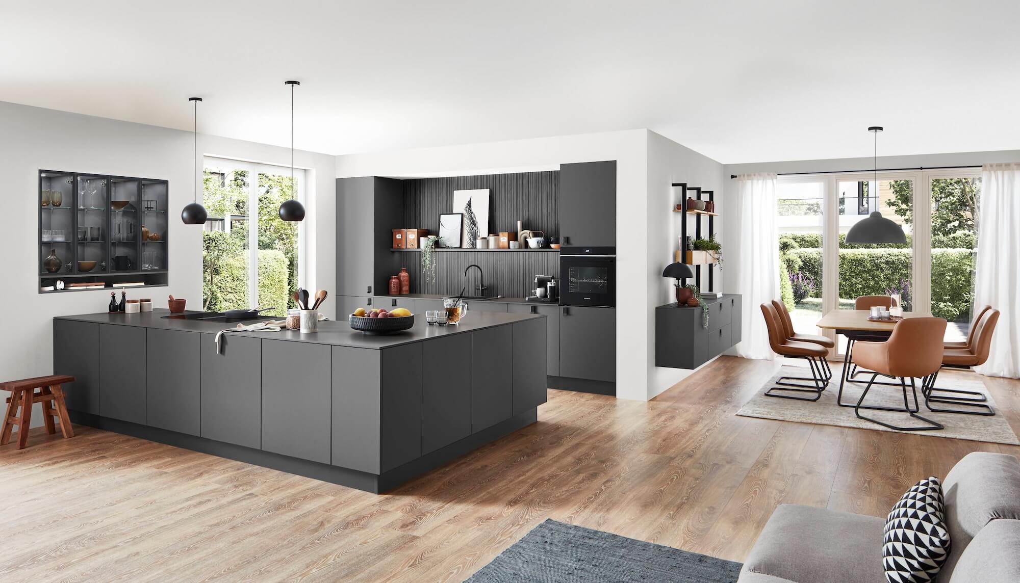 Nobilia Kuechen Nobilia-Senso-Inselkueche-L-Form-modern-grau