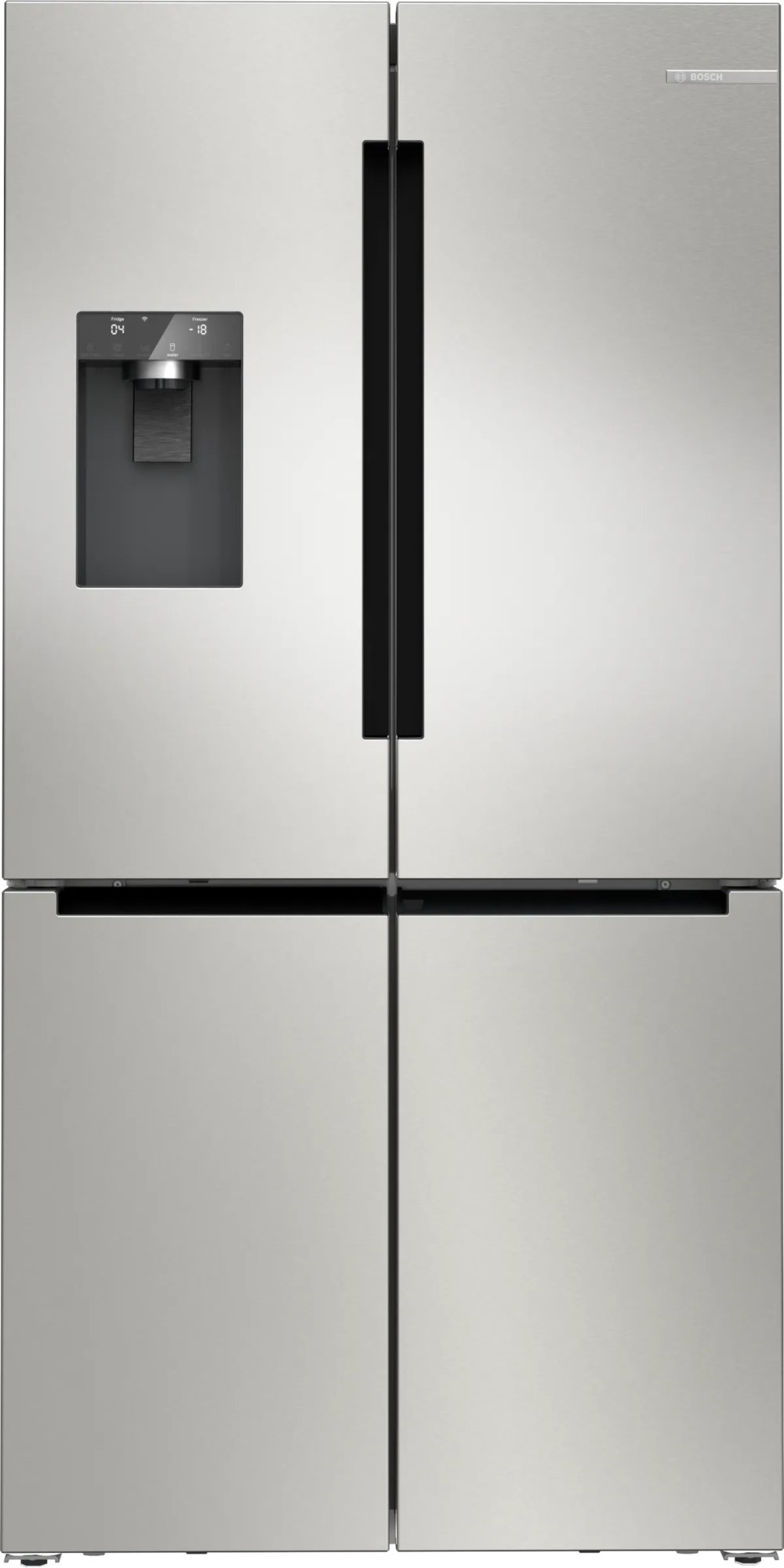 Bosch Serie 6 Kühl-Gefrier-Kombination mit French-Door-Türen in gebürstetem Stahl